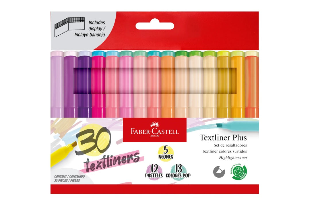 Resaltadores Textliner Plus Faber Castel 30 Colores