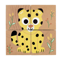 Wild & Co puzzle bloques de madera animales de selva